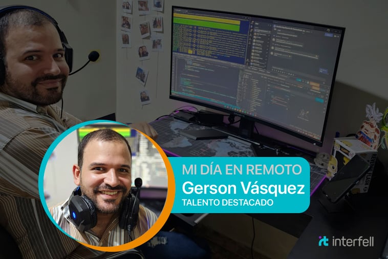 Gerson Vásquez trabajando remotamente
